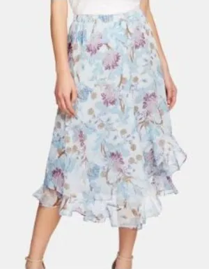 Vince Camuto Asymmetric Size XL Floral Midi Pull-On Skirt thumbnail 1