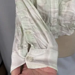 Abercrombie & Fitch Soft Collection Plaid Cropped Button Up Shirt Green Small‎ thumbnail 2