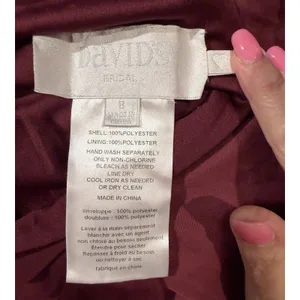 NWT David’s Bridal Soft Mesh Halter Bridesmaid Dress with Slim Sash Wine Maxi 8 thumbnail 9