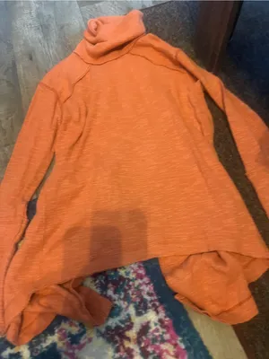 We the free Rust Orange Turtleneck split back thumbnail 5
