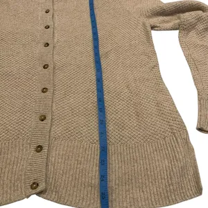 Madewell Button Back‎ Sweater L Cotton Knit Beige thumbnail 6