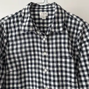 J. Crew sz M‎ Navy Blue Gingham Button Down Womens Long Sleeve Preppy thumbnail 2