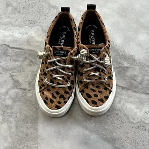 Sperry Womens Pier Wave Ltt Canvas Lifestyle Slip-On Sneakers Animal Print Sz 6‎ thumbnail 3