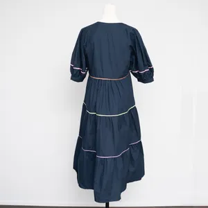 English Factory | Short Puff Sleeve Dress with‎ Piping Detail thumbnail 5