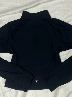 Old Navy Active Powersoft Black Quarter Zip Workout Top M Athleisure thumbnail 4