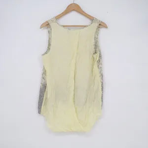 Simply Vera Vera Wang Womens Large Yellow Grey Floral Dot Layered Tank Top thumbnail 4
