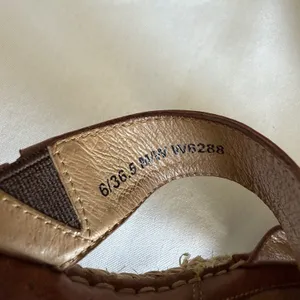 Born Brown Leather Woven Espridrille Wedge‎ Platform Sandal Women 6 US. 36.5 EU thumbnail 6