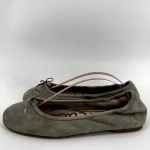 Sam Edelman Felicia Ballet Flats Suede Cushioned Bow Slip On Gray 8 thumbnail 4