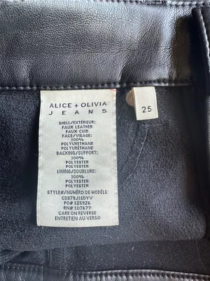 Alice + Olivia AMAZING VEGAN LEATHER BOYFRIEND PANT black size 25 thumbnail 5