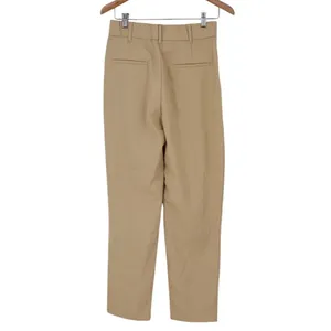 Zara Trouser Pants Womens Medium Brown Viscose Stretch Pleated Business Career thumbnail 8