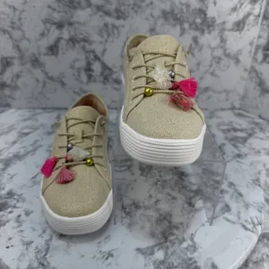 Hey Dude Cody Boho Mix Slip On Shoes Size 8 Natural Canvas Tassel Moccasin Flats thumbnail 3