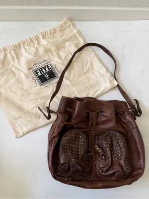 FRYE “BROOKE” BROWN LEATHER SHOULDER BAG WITH DUST BAG thumbnail 1