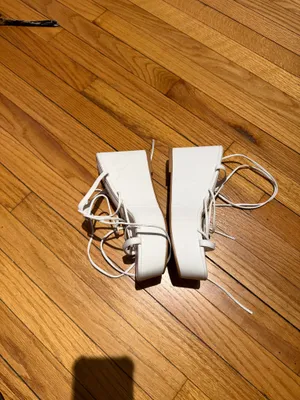 Liliana Vintage Y2K strap lace-up chunky White Platform Sandals Sz 9 gladiator thumbnail 4