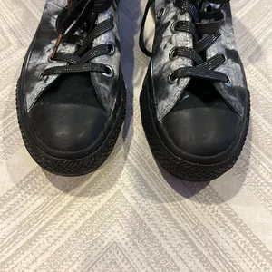 Converse Women’s Custom Black & White High Top Sneakers thumbnail 2