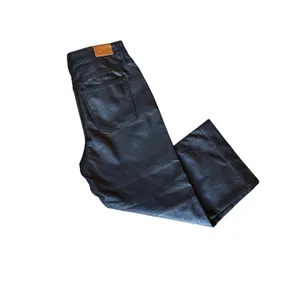 Unpublished Leather Look Wide Leg Pants Size 29 Black Faux Leather Denim Style thumbnail 4