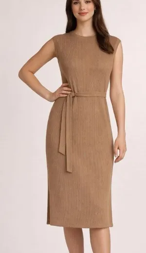 Lands' End Women's Sleeveless Rib Knit Dress in brown, Size XL, NWT thumbnail 1