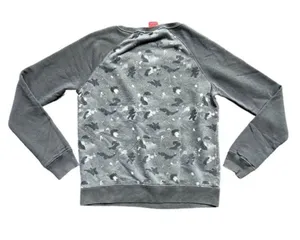 Nike Tech Sweatshirt Gray Camo Pullover Kangaroo Pocket Scoop Neck Medium thumbnail 2