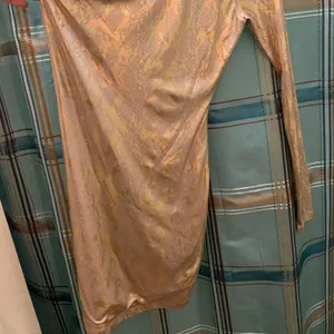 Symphony gold foil snakeskin backless crisscross mini dress one shoulder long si thumbnail 3