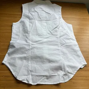 J. Crew White Sleeveless Button Front Cotton Poplin Shirt MP Signature Fit thumbnail 8