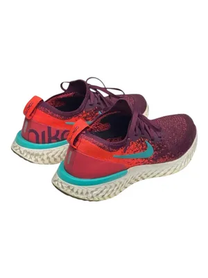 Nike ✔︎ Epic React Flyknit Running Shoes Sneakers ✔︎ Bordeaux Hyper Jade ✔︎ 7.5M thumbnail 4