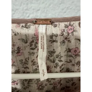 Free People Blouse S Floral Metallic Tassel Peasant Blouse Pink Cream Cottage thumbnail 4