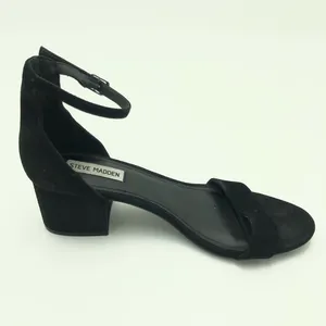 Steve Madden Irenee Black Suede Ankle Strap Block Heel Size 10 thumbnail 5