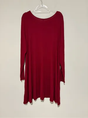 Old Navy Long Sleeve knit swing dress‎ gosh garnet red size XL thumbnail 3