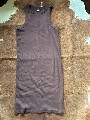 Old Navy brown tank knee length ribbed dress Size large tall No flaws thumbnail 2