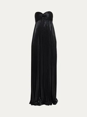 Retrofête Zoa Metallic Pleated‎ Strapless Gown Black XXL NWT thumbnail 10
