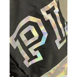 PINK Victoria's Secret Cinch Drawstring Large Back Pack Black/Silver NWOT thumbnail 8