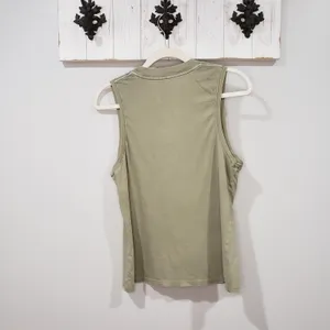prAna Organic Cotton Tank Top Sage Green Sleeveless Casual Size Small thumbnail 2