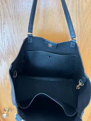 Tory Burch Black Leather Tote Bag thumbnail 4