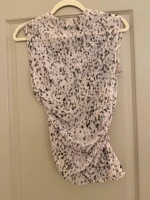 Abercrombie & Fitch leopard print draped mesh top in size S thumbnail 4