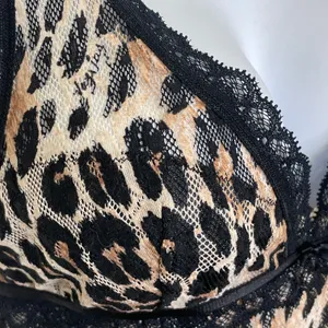 Victoria’s Secret Cheetah Print Lace Mesh Chemise Nightie Black Tan Large thumbnail 3