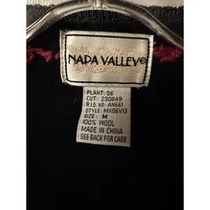 Vntg Napa Valley‎ 100% Wool Embroidered Zip Cardigan Size M thumbnail 7