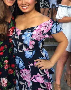 tiered floral mini dress thumbnail 1