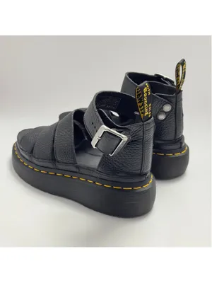 Dr. Martens Clarissa II Quad Milled Nappa Leather Platform Sandals Black Size 5L thumbnail 12
