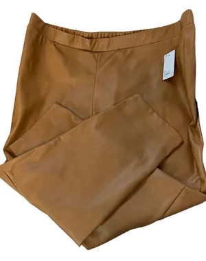 Sonoma Denise Bidot Faux Leather Straight Leg Pants In Coffee Size 2X thumbnail 1