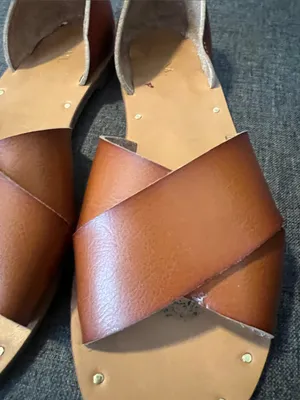 Merona Brown Crisscross Slide Sandals thumbnail 2