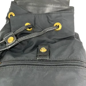 MOSCHINO Mini Black Nylon Leather Trim Backpack Gold-tone Logo thumbnail 11