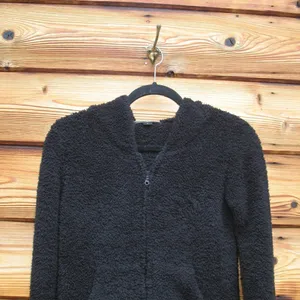 Barefoot Dreams Black Bamboo Lite Zip Hoodie Jacket thumbnail 5