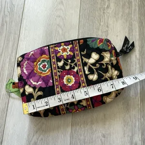 Vera Bradley Bag NWT suzani print cosmetic makeup womens Black quilted travel thumbnail 4