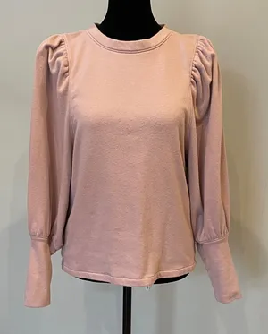 Women's Puff-Sleeve Crewneck Top - Dusty Pink madewell small thumbnail 1