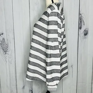 Style & Co Sweater Size L Black White Striped Long Sleeve Woven Knit thumbnail 4