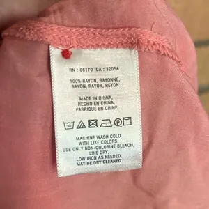 Maeve Anthropologie Orange/Pink Laiken Henley Popover Top Lightweight Size 10 thumbnail 5