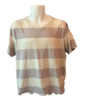 Old Navy Men Striped Short Sleeve Core Crew T Shirt Size Large Purple Stripe thumbnail 1