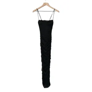 House of CB Fornarina Black Ruched Mesh Maxi Dress Size XS Spaghetti Strap thumbnail 2