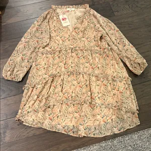 New With Tags Entro Ruffle Tiered Floral Print Dress Sz M thumbnail 6