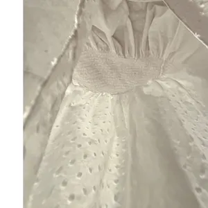 Hill House Home Athena Nap Dress White Swiss Dot Smocked Puff Sleeve‎ Mini Small thumbnail 8