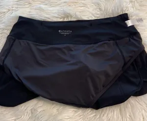 Athleta Shorts size S inseam 3” waist 30” flat elastic color black small pocket thumbnail 6